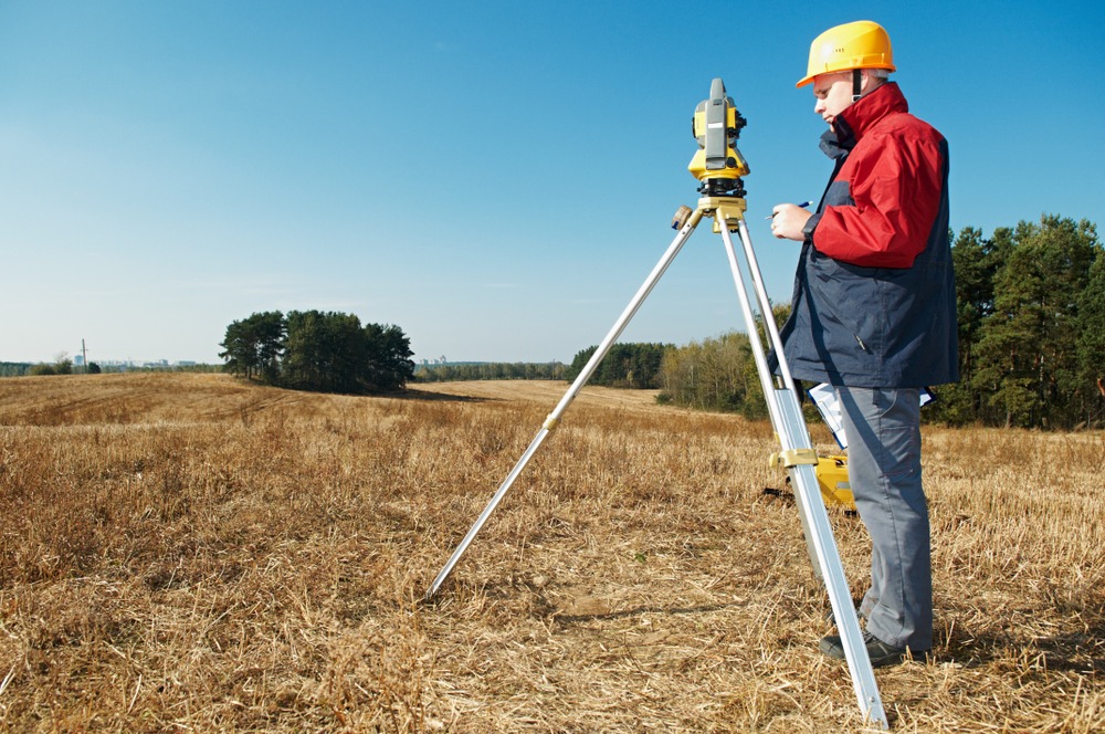 Property line survey for a summer backyard project in Columbus, Ohio